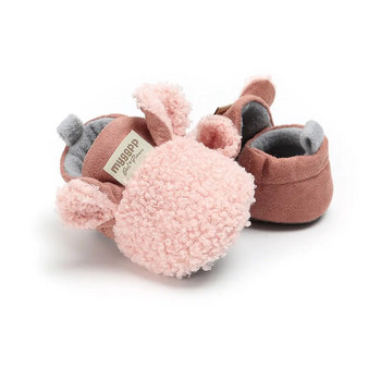 MUPLY Нови обувки за пълзящи обувки за малко дете, новородено бебе, момче, момиче, агнешки пантофи Prewalker Trainers Fur Winter Animal Ears First Walker