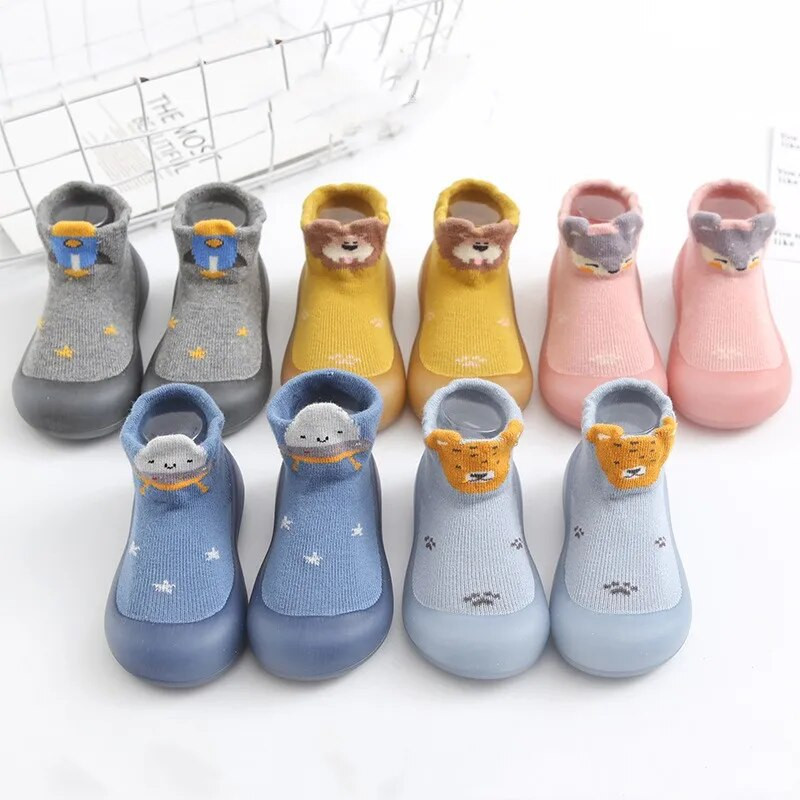 Vastsündinu kingad poiste tikandi mustriga libisemiskindlad põranda sokid, lapsed tüdrukud, pehme kummitald, võrevoodi väikelaste papud väikelaste kingad