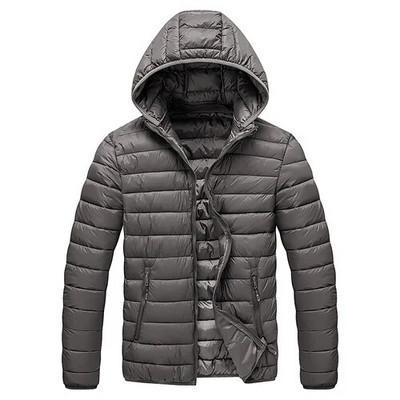 Loetavad õhukesed talvejoped Meeste vabaaja täiskübar, eemaldatav kapuutsiga sulemantlid, mees