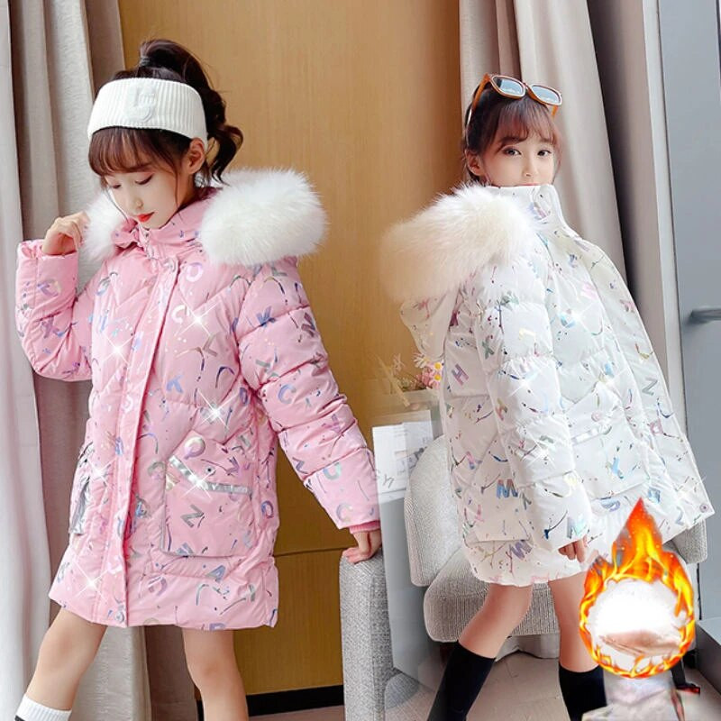 Pesuvaba 2023. aasta puuvillane tüdrukute talvejope 2023. aasta uued laste paksud lastejoped tüdrukutele Parka talveriided 9a.