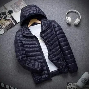 Jachetă de puf ușoară, de marca nouă, toamnă iarnă, pentru bărbați, cu glugă, scurtă, mare, ultra-subțire, ușoară, pentru tineret, subțire, jachete de puf