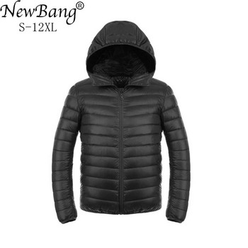 NewBang Down Coat Мъжко ултра леко пухено яке Мъжки зимни якета Леки якета Парка с качулка Ветровка Парка с пера