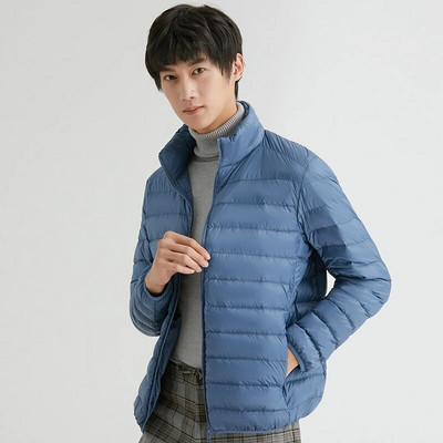 Jachetă de puf pentru bărbați din țesătură mată Jachetă de puf ultra ușoară pentru bărbați Jachetă de pene pentru bărbați, ușoară, portabilă, caldă