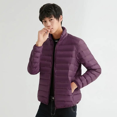 Jachetă de puf pentru bărbați din țesătură mată Jachetă de puf ultra ușoară pentru bărbați Jachetă de pene pentru bărbați, ușoară, portabilă, caldă