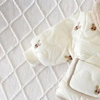 Βρεφικό μπουφάν με βαμβακερή επένδυση Χειμερινό παλτό Κέντημα κινουμένων σχεδίων Ζεστό βελούδινο πέτο Βρεφικό νήπιο Παιδικό μωρό χοντρά ρούχα 12M-7Y