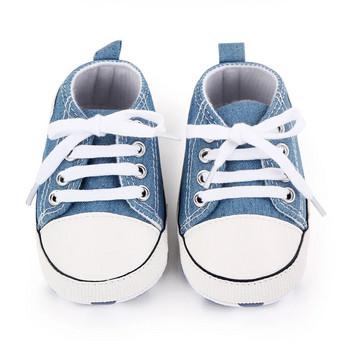 Класически спортни маратонки Новородени момчета Момичета Бебешки платнени щампи Звездни обувки Първи проходилки Обувки за бебета Прохождащи деца Противоплъзгащи се бебешки обувки
