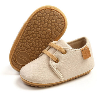 14 цвята Новородени момчета PU обувки с връзки Бебешки момичета Висококачествени нехлъзгащи се меки подметки Обувки за прохождане Frist