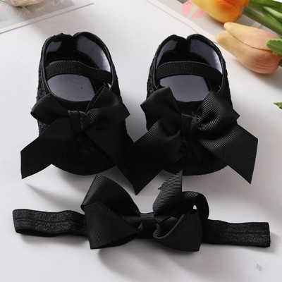 Pantofi drăguți cu bowknot, cu bandă de păr, pentru bebeluși, fetițe, pantofi moi pentru copii mici, sugari, copii mici, plimbări, pantofi prințesă imprimate, primii pe jos