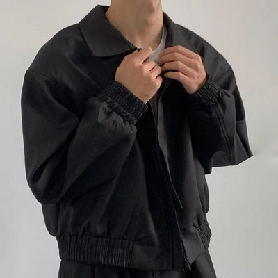 Jachete de pilot cu umeri largi de toamnă, de nișă, de clasă înaltă, subțiri, britanice, vintage, largi, ocazional, cu rever, maiuri scurte de baseball