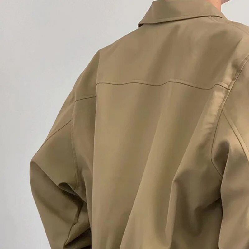 Jachete de pilot cu umeri largi de toamnă, de nișă, de clasă înaltă, subțiri, britanice, vintage, largi, ocazional, cu rever, maiuri scurte de baseball