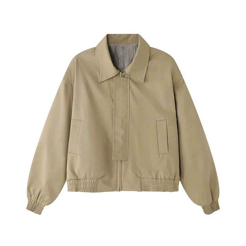 Jachete de pilot cu umeri largi de toamnă, de nișă, de clasă înaltă, subțiri, britanice, vintage, largi, ocazional, cu rever, maiuri scurte de baseball