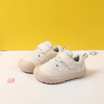 Пролетни и есенни бебешки обувки за ходене Мека подметка Кожени единични обувки Обувки с глава за момчета Дишащи мрежести обувки Детски обувки