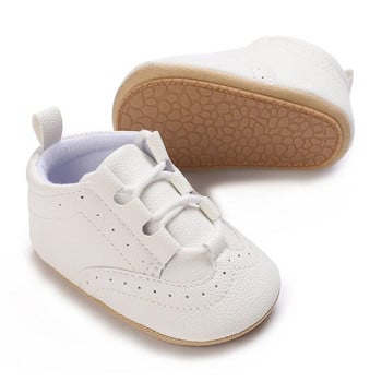 Обувки за новородени момчета Мокасини Модни ежедневни спортни обувки Бял баптист Мека подметка против хлъзгане First Step