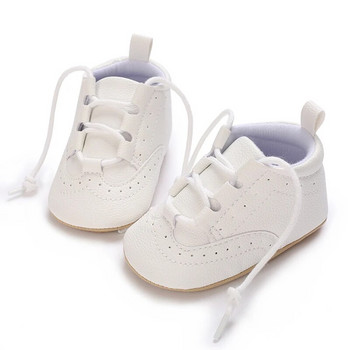 Обувки за новородени момчета Мокасини Модни ежедневни спортни обувки Бял баптист Мека подметка против хлъзгане First Step