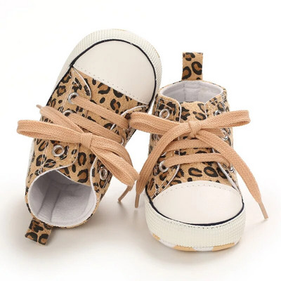 Κλασικό παπούτσι για αγόρι κορίτσι Leopard Baby Cute Animal Casual Flat Sneaker First Baby Ankle Boot Βαμβακερό αντιολισθητικό παπούτσι First Walkers