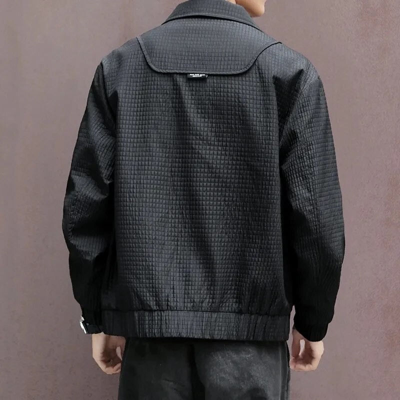 Jachetă bomber pentru bărbați Jachetă cargo casual pentru bărbați, primăvară și toamnă, tendință coreeană, haină largi cu rever scurt, îmbrăcăminte pentru bărbați