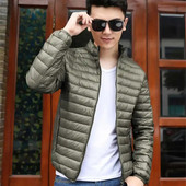 Pánsky prešívaný kabát, ľahký prešívaný kabát s krátkym výplňovým materiálom, zimné páperové bundy pre mužov, akcia, kórejské recenzie, veľa oblečenia 2024