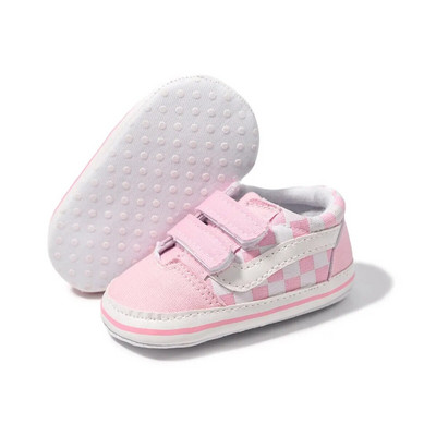 Meckior Baby Boy Girl Kings Canvas tossud Libisemiskindla kummitallaga Plaid Triibud Esimesed Kõndimisjalanõud Väikelaste Unisex vabaajajalatsid