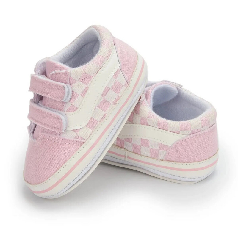 Meckior Baby Boy Girl Kings Canvas tossud Libisemiskindla kummitallaga Plaid Triibud Esimesed Kõndimisjalanõud Väikelaste Unisex vabaajajalatsid