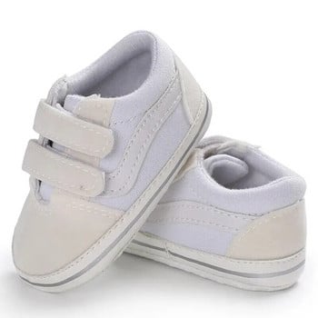 Meckior Бебешки платнени маратонки Класически райета Ежедневни обувки за момче и момиче Противоплъзгащи се меки обувки за първи проходилки Бебешки унисекс обувки