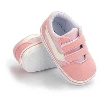 Meckior Бебешки платнени маратонки Класически райета Ежедневни обувки за момче и момиче Противоплъзгащи се меки обувки за първи проходилки Бебешки унисекс обувки