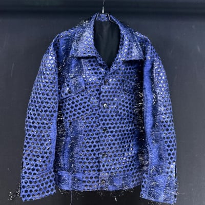 Pánske široké textúrované lesklé bundy PFHQ s okrúhlymi bodkami, krátkym kožušinovým tenkým topom, voľným, trendy jesenným abstrakciou, vreckami, prílivovým kabátom 21Z2516