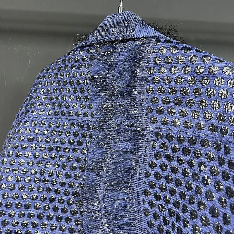 Pánske široké textúrované lesklé bundy PFHQ s okrúhlymi bodkami, krátkym kožušinovým tenkým topom, voľným, trendy jesenným abstrakciou, vreckami, prílivovým kabátom 21Z2516