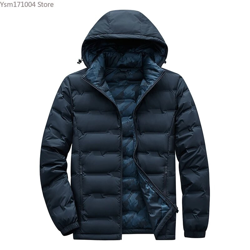 Pánska zimná biela páperová bunda 6XL, pánska nepremokavá vetruodolná bunda L-Stret s kapucňou, ultraľahká bunda pre všetky ročné obdobia