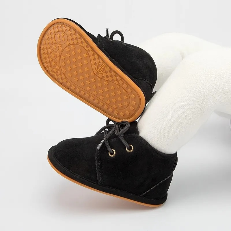 KIDSUN beebijalatsid poistele klassikaline puuvillane libisemisvastane pehme tallaga kummitald väikelaste tüdrukute saapad, 3-värvilised beebivoodi esimesed jalutuskärud