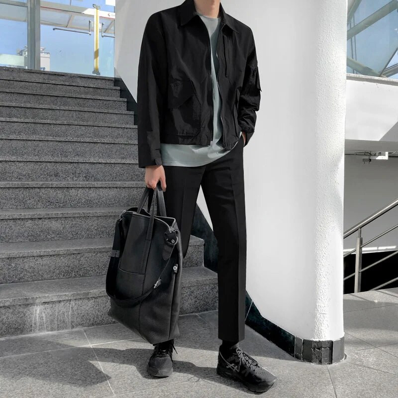 IEFB 2022. aasta sügisene kerge põhjuslik jope meeste Korea mood Ruffian Handsome lukuga, pikkade varrukatega lühike mantel, tööriided 9Y5915