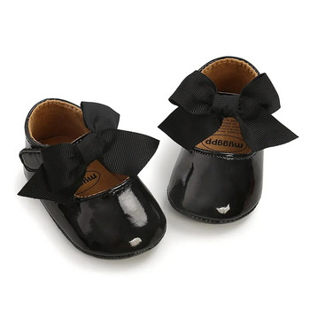Βρεφικά παπούτσια Meckior Λαστιχένια σόλα με παπιγιόν Αντιολισθητικές παντόφλες μπαλέτου PU Βρεφικά παπούτσια φορέματος για κοριτσάκι First Walker Παπούτσια παιδικής κούνιας