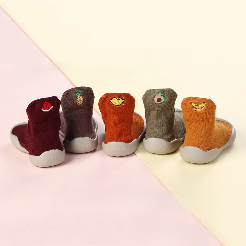 Kevadised ja sügisesed laste kõndimisjalatsid Pehme tald Silikoon Multikas Puhas Puuvillane Beebikingad Lasteaia Beebi Sokid Kingad