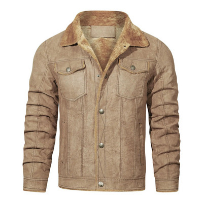 Alkalmi férfi téli dzseki meleg kabát kabát lehúzható gallér, hosszú ujjú cipzáras zseb Divatkabát Őszi kabátok Férfi ruházat