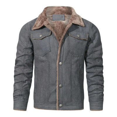 Alkalmi férfi téli dzseki meleg kabát kabát lehúzható gallér, hosszú ujjú cipzáras zseb Divatkabát Őszi kabátok Férfi ruházat