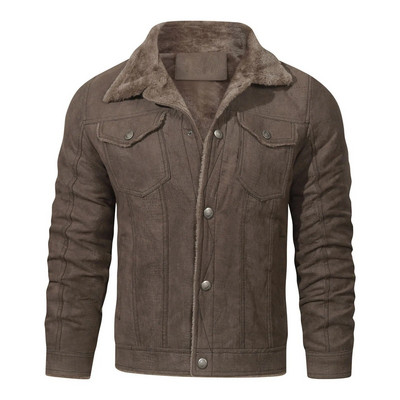 Alkalmi férfi téli dzseki meleg kabát kabát lehúzható gallér, hosszú ujjú cipzáras zseb Divatkabát Őszi kabátok Férfi ruházat