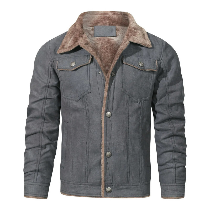 Alkalmi férfi téli dzseki meleg kabát kabát lehúzható gallér, hosszú ujjú cipzáras zseb Divatkabát Őszi kabátok Férfi ruházat