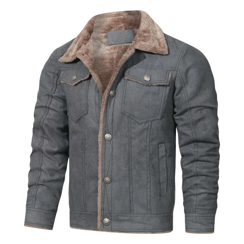 Alkalmi férfi téli dzseki meleg kabát kabát lehúzható gallér, hosszú ujjú cipzáras zseb Divatkabát Őszi kabátok Férfi ruházat