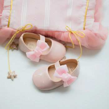 Пролет Лято Обувки за новородено момиченце Гумена подметка с панделка Противохлъзгаща се First Walker Performance Dance Baby Shoes for Girl