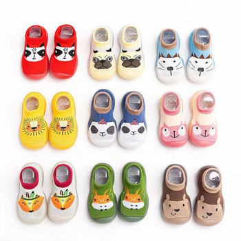 Baby Doll Пролет и лято Нови анимационни бебешки обувки за ходене Меко дъно Дишащи вътрешни детски подови плетени чорапи Обувки