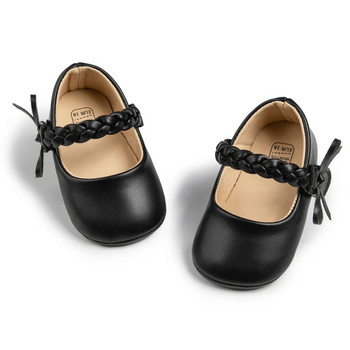 KIDSUN Пролетни обувки за момичета Бебешки обувки за новородени Първи прохождащи обувки за малки деца Тъкан колан Бебешки обувки за принцеса PU кожа