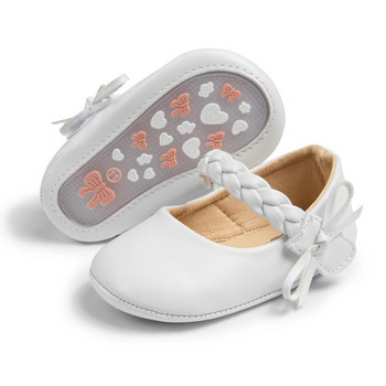 KIDSUN Пролетни обувки за момичета Бебешки обувки за новородени Първи прохождащи обувки за малки деца Тъкан колан Бебешки обувки за принцеса PU кожа