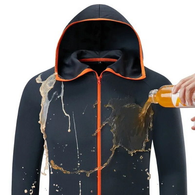 Vasarinė striukė Vyriškas gobtuvas Lengvas vandeniui atsparus greitai džiūstantis Techwear paltas plonas, apsaugantis nuo UV spindulių, vyriškas laisvalaikio apsauga nuo saulės