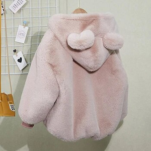 Armas karu plüüs beebipoiste jope uus sügistalvine soe kunstkarusnahast mantel Tüdrukutele kapuutsiga lumeülikond Laste ülerõivad riided 0-6a