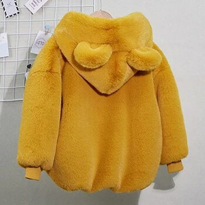 Armas karu plüüs beebipoiste jope uus sügistalvine soe kunstkarusnahast mantel Tüdrukutele kapuutsiga lumeülikond Laste ülerõivad riided 0-6a