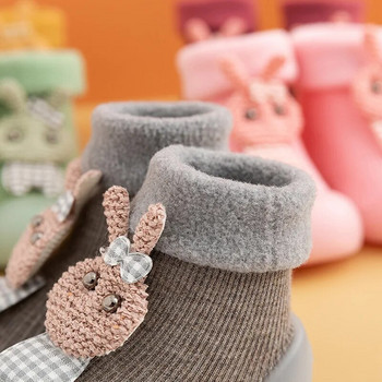 Φθινοπωρινά και χειμερινά παιδικά παπούτσια παχύρρευστα ζεστά παιδικά παπούτσια εσωτερικού χώρου Χαριτωμένα κινούμενα σχέδια βαμβακερά άνετα αναπνέει σπίτι