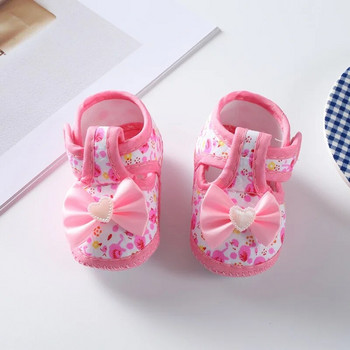 Летни обувки за прохождане на момиченце Нехлъзгащи се гумени подметки Прекрасни обувки на принцеса Елегантни и удобни обувки за първи прохождащи бебета