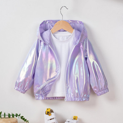 Moda primăvară/vară Paltoane pentru copii Copii mici Băieți Fete Jachetă solidă Copii Cardigan cu fermoar Jachete subțiri cu glugă