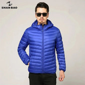 Jachetă de puf ușoară cu glugă pentru bărbați, îmbrăcăminte de marcă de toamnă și iarnă 2020, 90% puf de rață alb, jachetă caldă de modă 8 culori