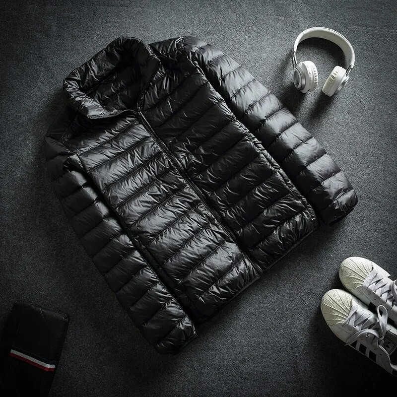 Jachetă de puf ușoară cu glugă pentru bărbați, îmbrăcăminte de marcă de toamnă și iarnă 2020, 90% puf de rață alb, jachetă caldă de modă 8 culori