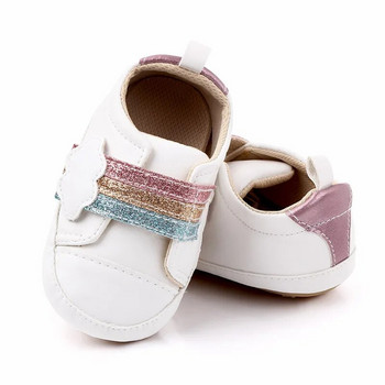 Прекрасни бебешки обувки с гумена мека подметка за новородени, първи проходилки, детски спортни обувки от изкуствена кожа, бебета, момчета, момичета, ежедневни обувки, маратонки